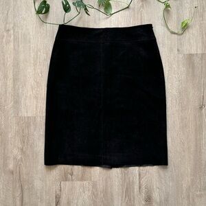 Vintage 90’s Express Black Leather/Suede High Rise Skirt sz 2